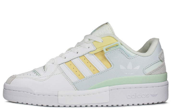 Кроссовки Adidas Forum Exhibit Low Cloud White Orange Grey GX2160 белые, кожаные