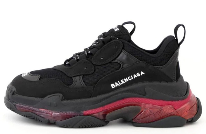 Кроссовки Balenciaga Triple S Clear Sole Black Pink  черные