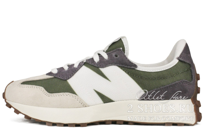 Кроссовки New Balance WS327COB White Green  белые
