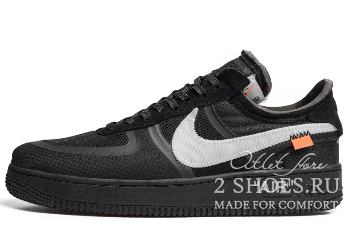 Кроссовки Nike Air Force 1 Low Off White Cone Black AO4606-001 черные