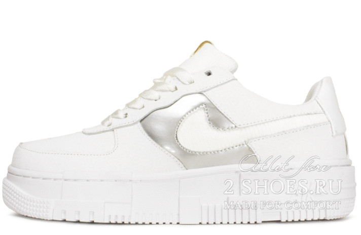 Кроссовки Nike Air Force 1 Pixel Summit White DC1160-100 белые, кожаные