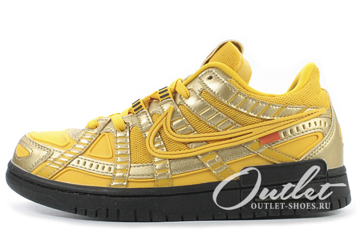 Кроссовки Nike Air Rubber Dunk Off White University Gold CU6015-700 желтые