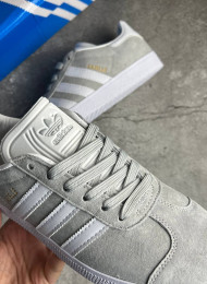 Кроссовки Adidas Gazelle Grey White живое фото 3