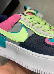Кроссовки Nike Air Force 1 Low Shadow Smoke Grey Barely Volt Aqua живое фото 3