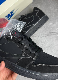 Кроссовки Nike Air Jordan 1 Low Travis Scott Black Phantom живое фото 3
